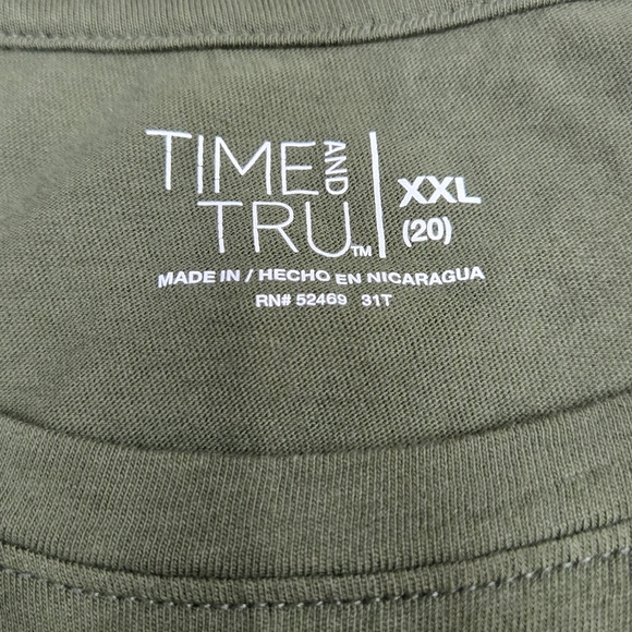 Nwot Time&Tru size XXL green long sleeve t-shirt. Nice basic for your closet. - Picture 5 of 5